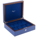 Кутия за часовници Rapport London Est. 1898- HERITAGE BLUE 8 - Collector Box Finest Blue Cobalt Wood & Suede For 8 Timepieces